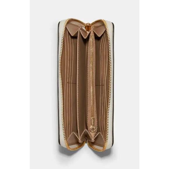 New Coach C7410 Long Zip Around Wallet with Ornament Print Chalk multi - Picture 2 of 2